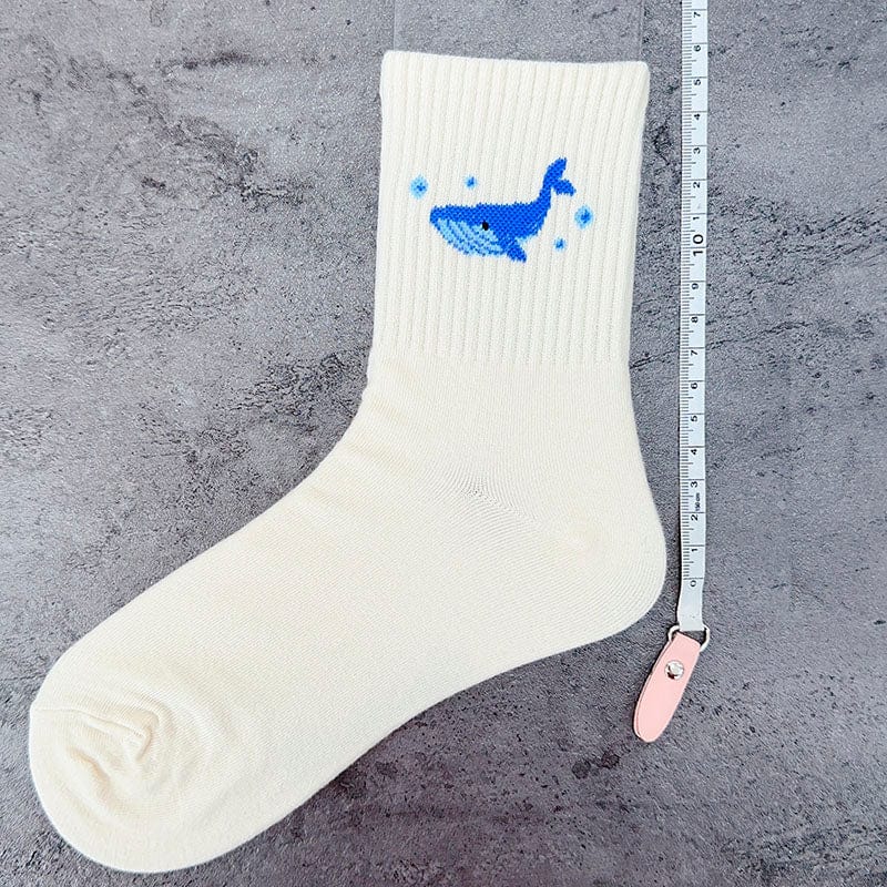 Whale Ocean Series White Socks丨NueShiny