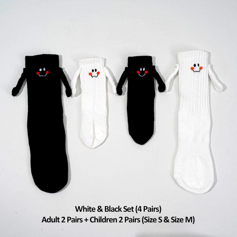 4 Pairs of Parent-Child Socks (2 Adult + 1 Children 1-3, 3-5 Years Old)丨NueShiny