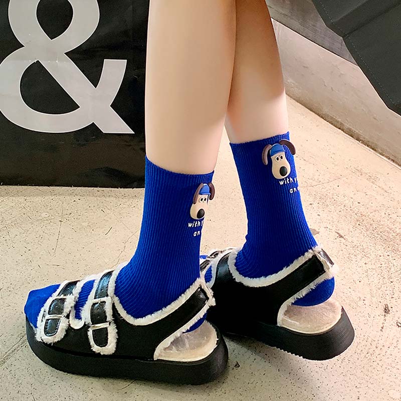 Blue Cartoon Puppy Socks丨NueShiny