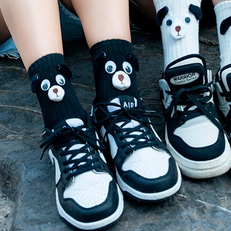 Funny Puppy Black Socks丨NueShiny