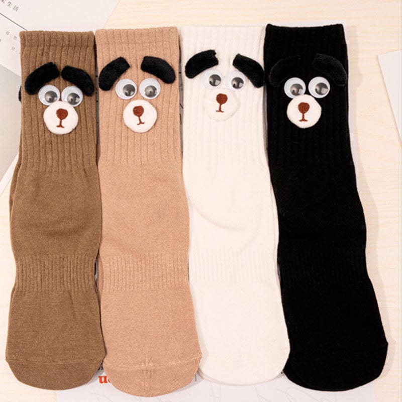 Funny Puppy Khaki Socks丨NueShiny