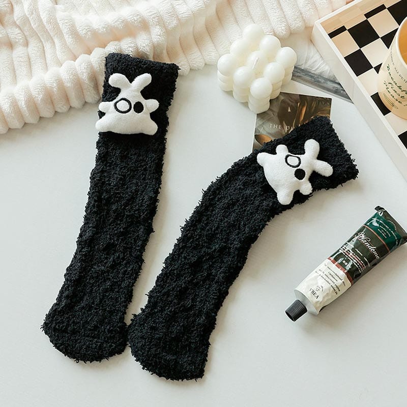 Black Fleece Bunny Socks丨NueShiny