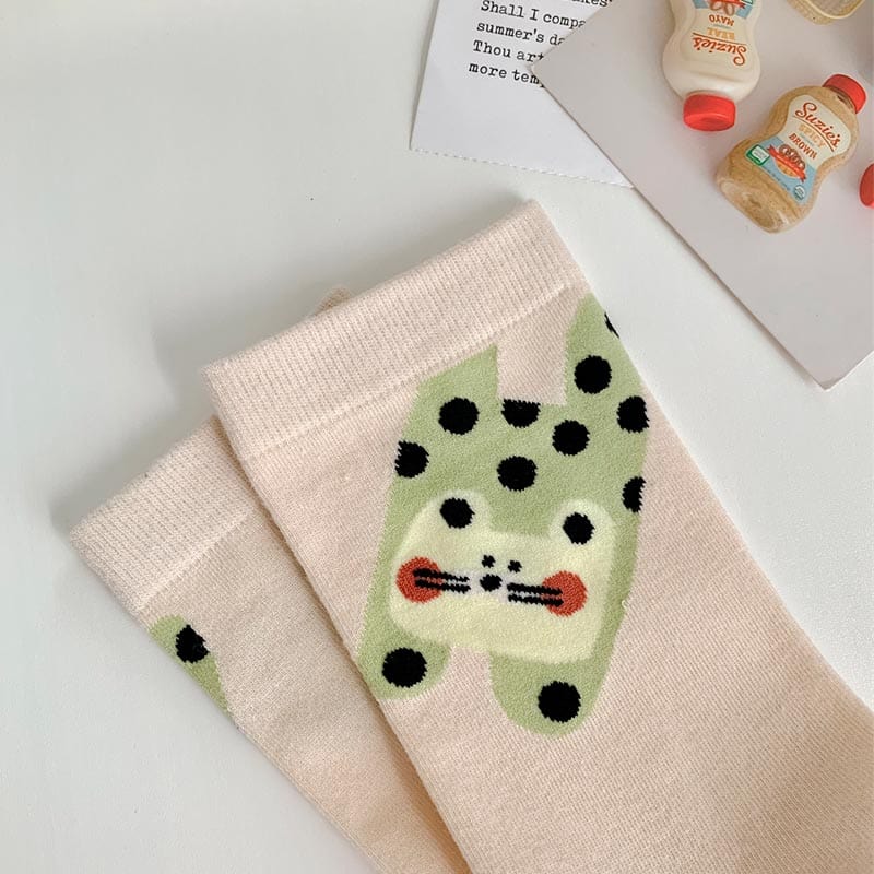 Green Spotted Dog Socks丨NueShiny