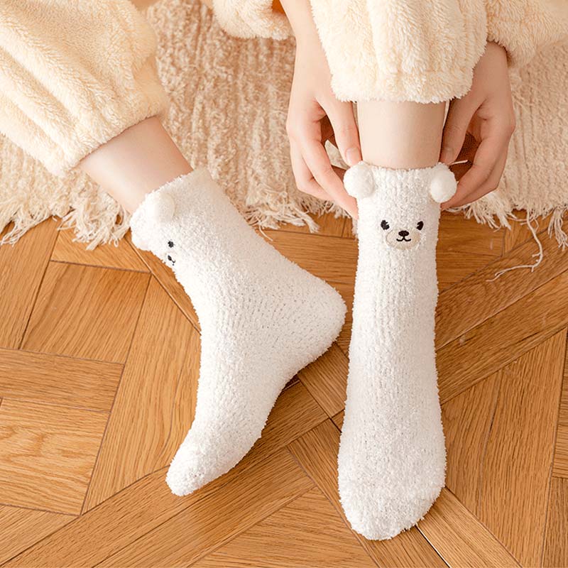 White Fleece Thick Socks丨NueShiny