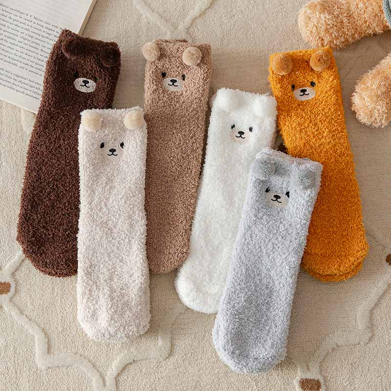 Brown Fleece Thick Socks丨NueShiny