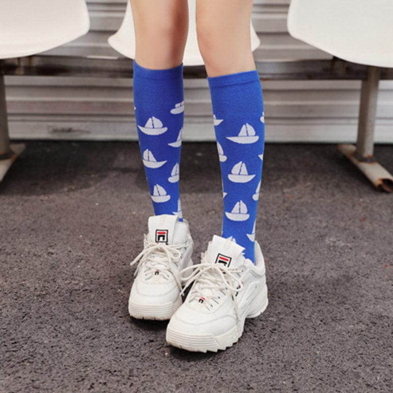 Blue Sailboat Socks丨NueShiny