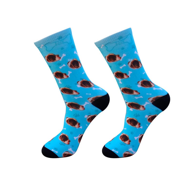 Blue Dog Bone Socks丨NueShiny