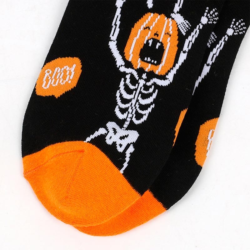 Pumpkin Skull Socks