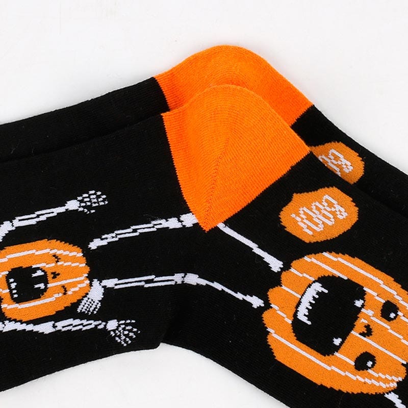 Pumpkin Skull Socks