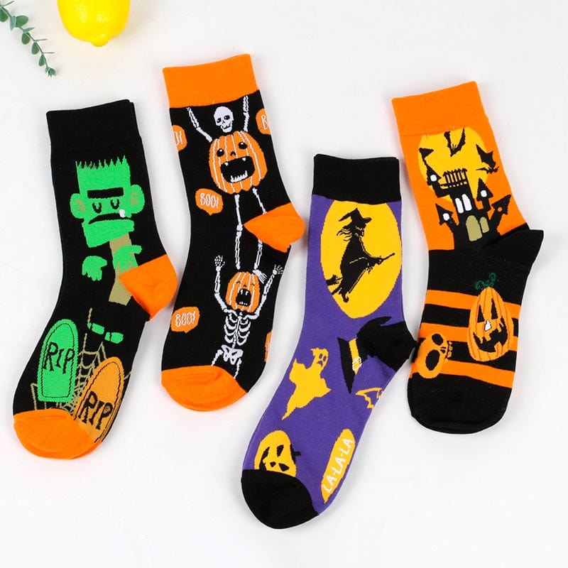 Pumpkin Skull Socks