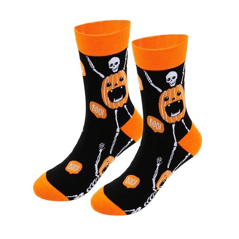 Pumpkin Skull Socks