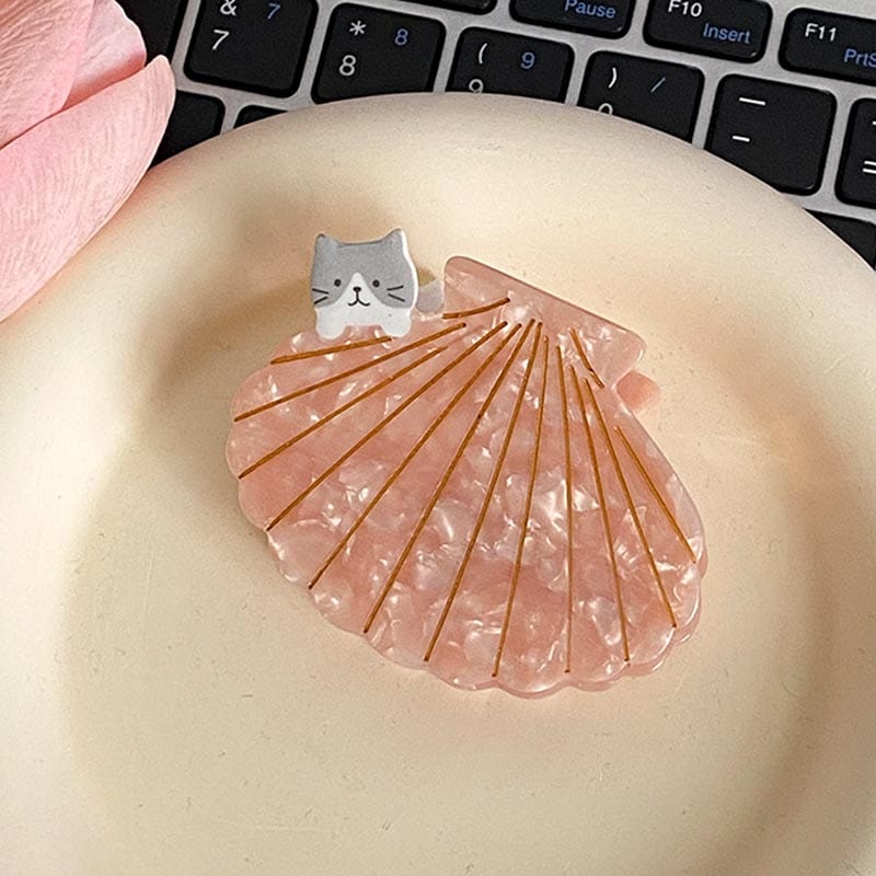 Pink Pearl Shell with A Cat Hair Claw丨NueShiny