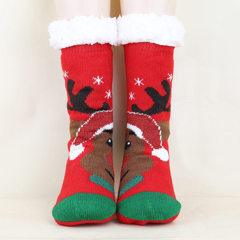 Sleigh Elk Christmas Red Socks丨NueShiny