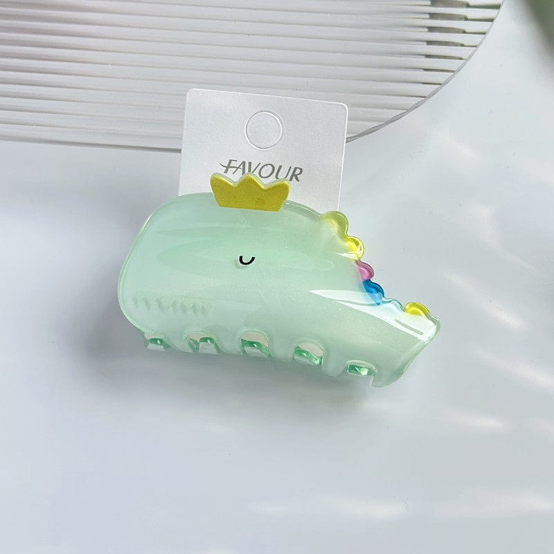 A Unique Light Green Whale Ocean Series Hair Claw