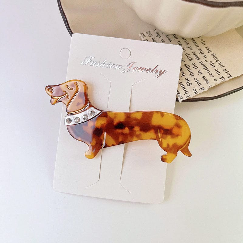 Brown Dog Dachshund Hair Clip丨NueShiny