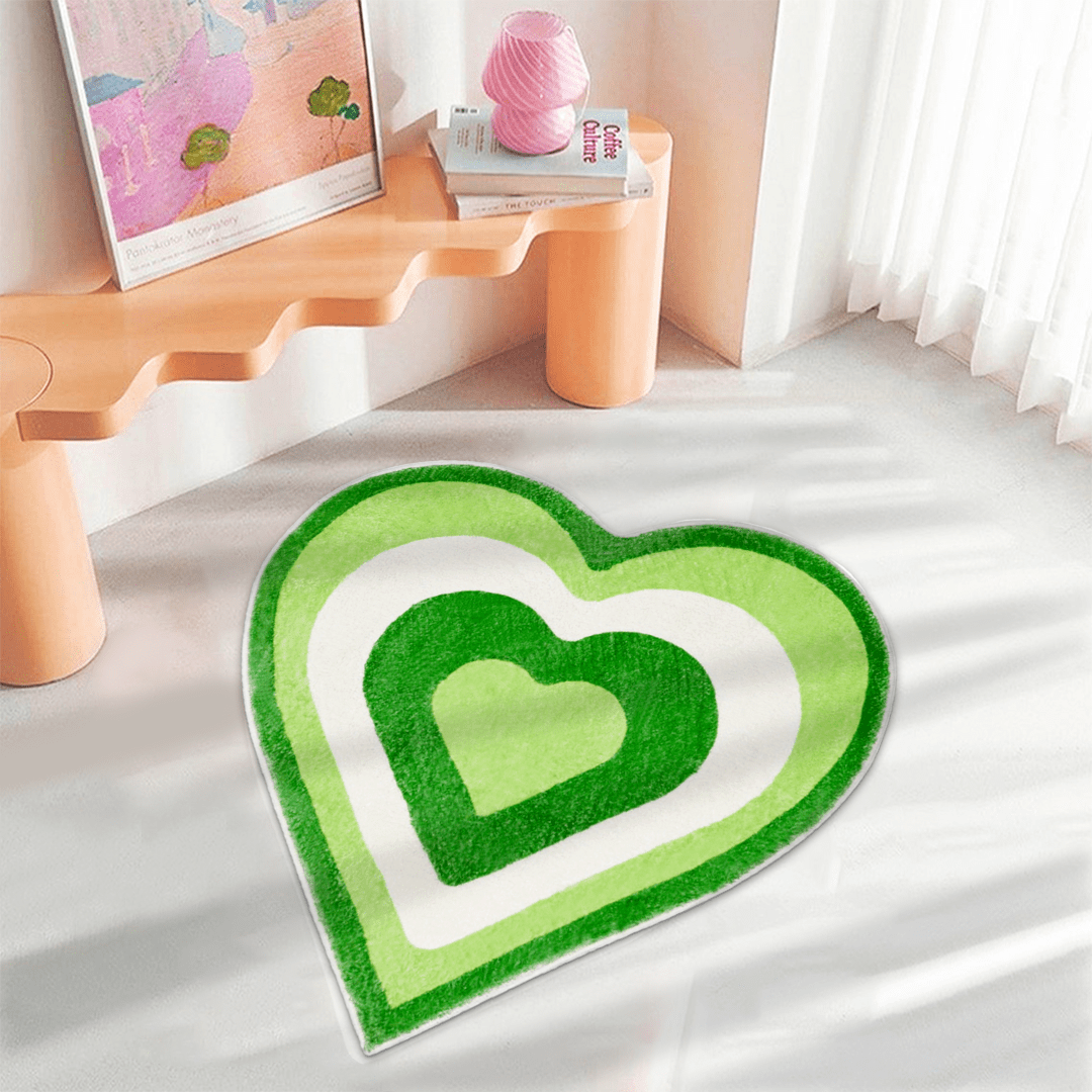 Love Heart Green Bath Mat丨NueShiny