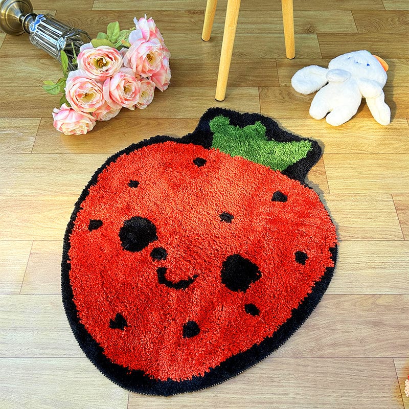 Red Strawberry Rug Tufted Bedroom丨NueShiny