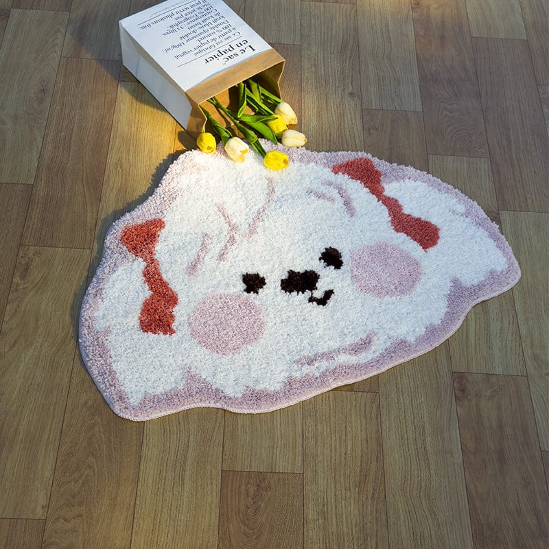 Bathroom Rug Tufted Pink Samoyed丨NueShiny